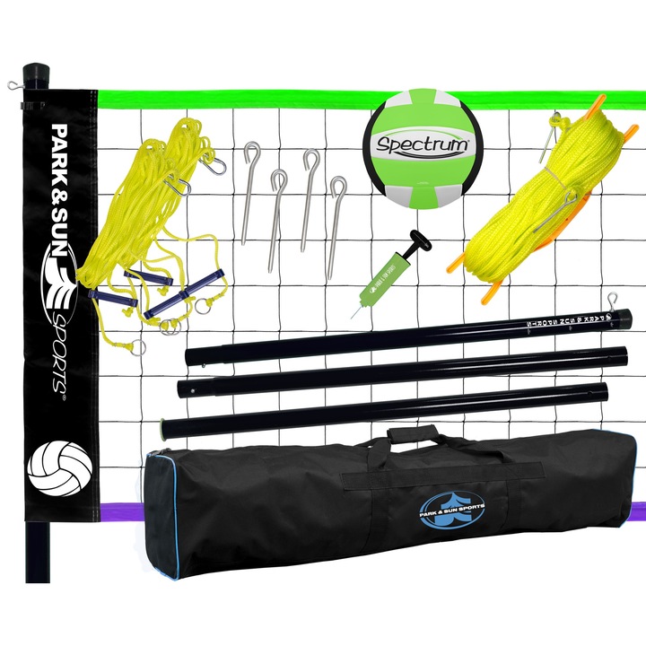 Set volei Park&Sun Sports cu geanta, minge, pompa, fileu, stalpi