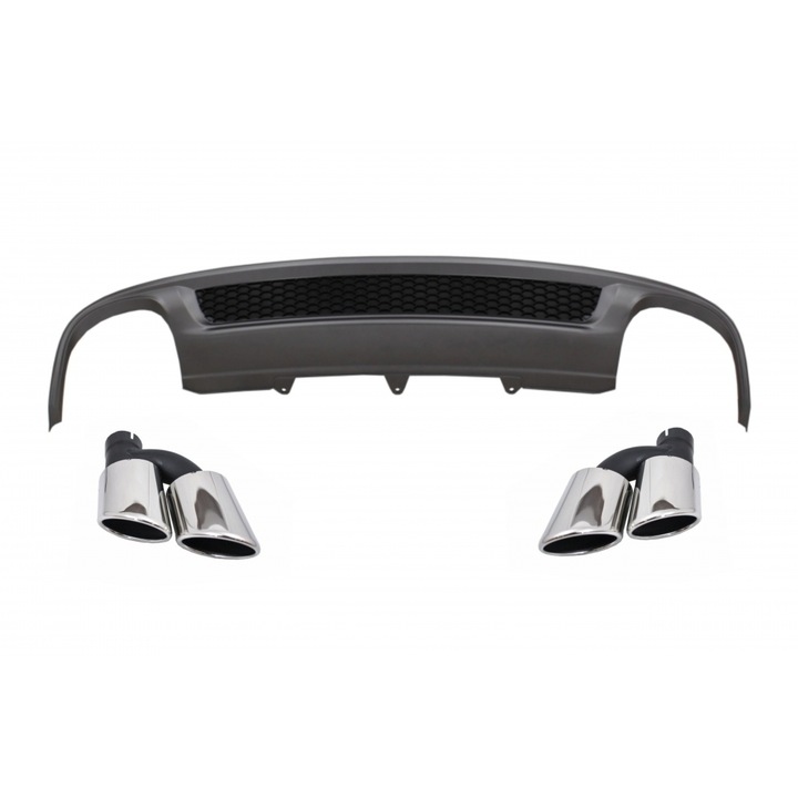 Дифузьор на задната броня и орнаменти на барабана, съвместими с AUDI A4 B8 Facelift Sedan/Avant (2012-2015) S-Line Design само стандартна броня