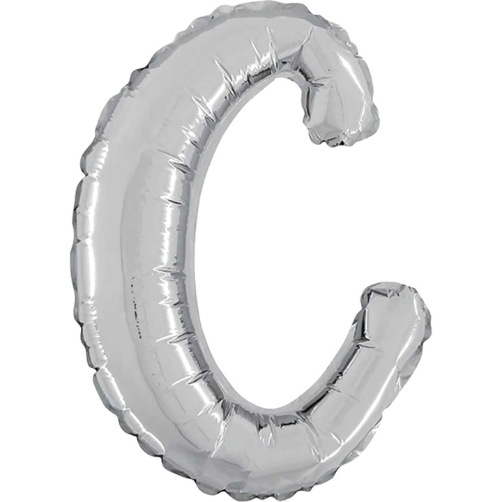 Balon Folie Litera C, Script, Argintiu, 35 cm, 34703S