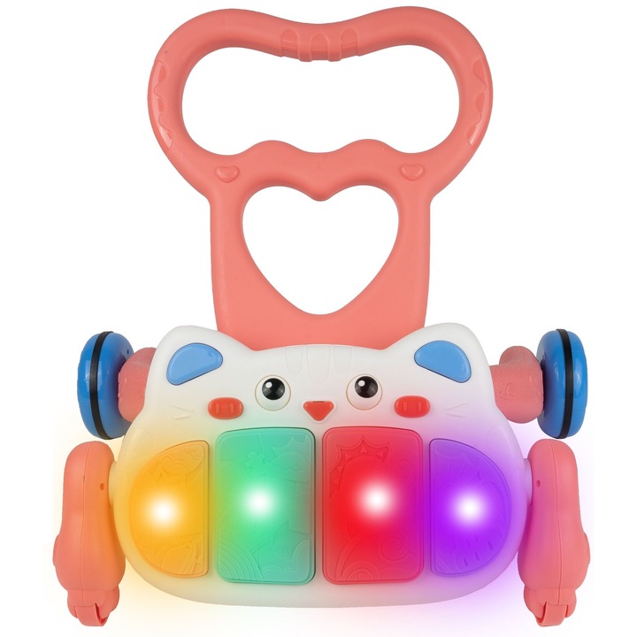 ISP "Likesmart Smiley Kitty" Интерактивна проходилка, светлини и звуци, проектор, пиано, розово/бяло