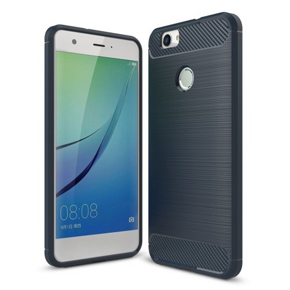 Husa Huawei Nova, Protectie Spate, Silicon, Aspect Brushed, Culoare Dark Blue