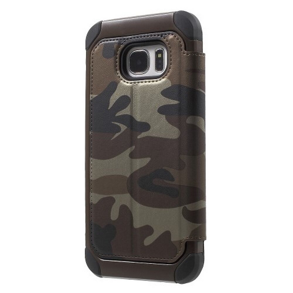 Husa Samsung Galaxy S7 edge G935, Stand Birou, Deschidere Laterala, Culoare Brown