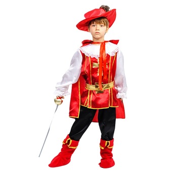 Costum Muschetar copii 130 cm (6-7 ani) rosu royal Costum Muschetar copii 130 cm (6-7 ani) rosu royal