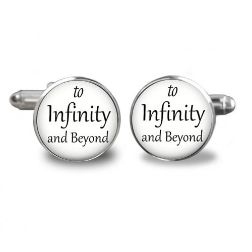 Butoni de camasa rotunzi personalizati, to infinity and beyond, Argintiu