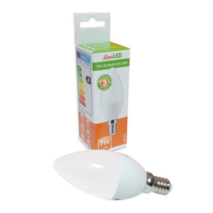LED крушка limaLED,7W E14 C37 4500K