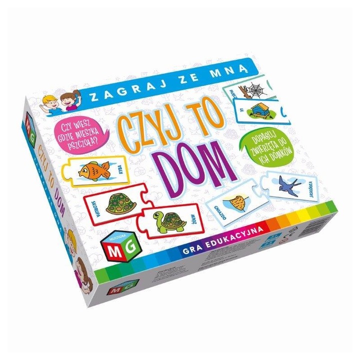 Joc educativ pentru copii, Multigra, Recunoaste animalele si casa acestora, 25 Piese, Multicolor, 3+