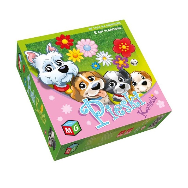 Настолна игра, Multigra, 2 в 1, Кучета, Цветя, Пластмаса, Многоцветна, 5 години+