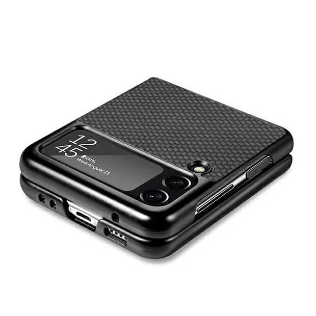 Калъф Carbon Case за Samsung Galaxy Z Flip 4, Черен eMAG.bg