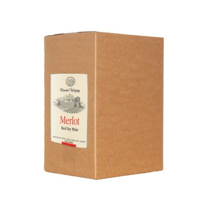 Червено вино Rusin Winery, Мерло, Bag in box, 10л