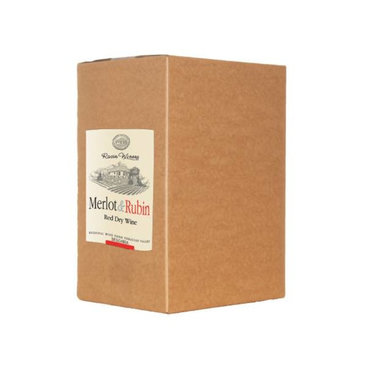 Червено вино Rasin Winery, Мерло и рубин, Bag in box, 5л