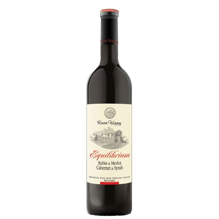Червено вино Rasin Winery, Equilibrium, Рубин, Мерло, Каберне, Сира, 0.75л