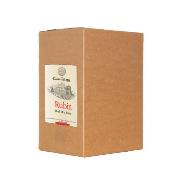 Червено вино Rusin Winery, Рубин, Bag in box, 10л