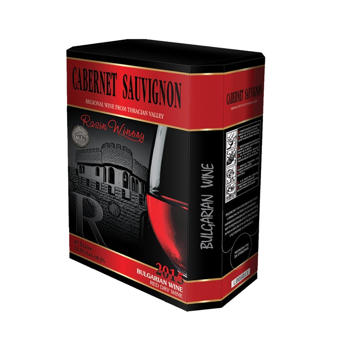 Червено вино Rusin Winery, Каберне, Bag in box, 3л