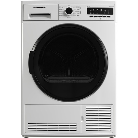 Uscator de rufe Heinner HCD-V702B, Condensare, 7 kg, 15 programe, Clasa B, Display LED, Lumina cuva, Indicator curatare filtru scame, Blocare acces copii, Alb
