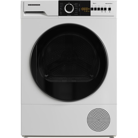Uscator de rufe Heinner HHPD-V9T2CHA+++, Pompa de caldura, 9 kg, 15 programe, Clasa A+++, Motor Inverter, Display LED, Lumina cuva, Indicator curatare filtru scame Alb