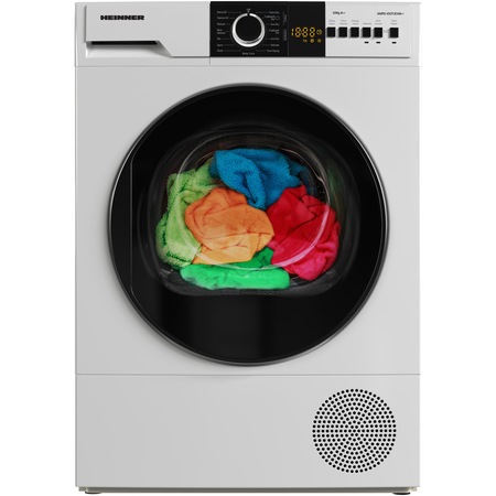 Uscator de rufe Heinner HHPD-V10T2CHA++, Pompa de caldura, 10 kg, 15 programe, Clasa A++, Display LED, Lumina cuva, Blocare Acces copii, Alb