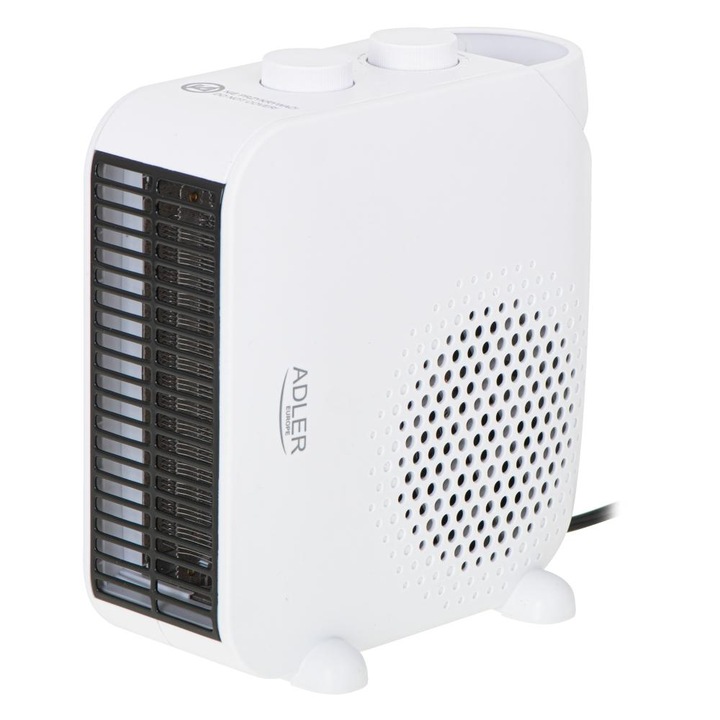 Aeroterma, Adler, AD7725W, 1000W/2000W, aer cald/rece, Functionare verticala sau orizontala, alb
