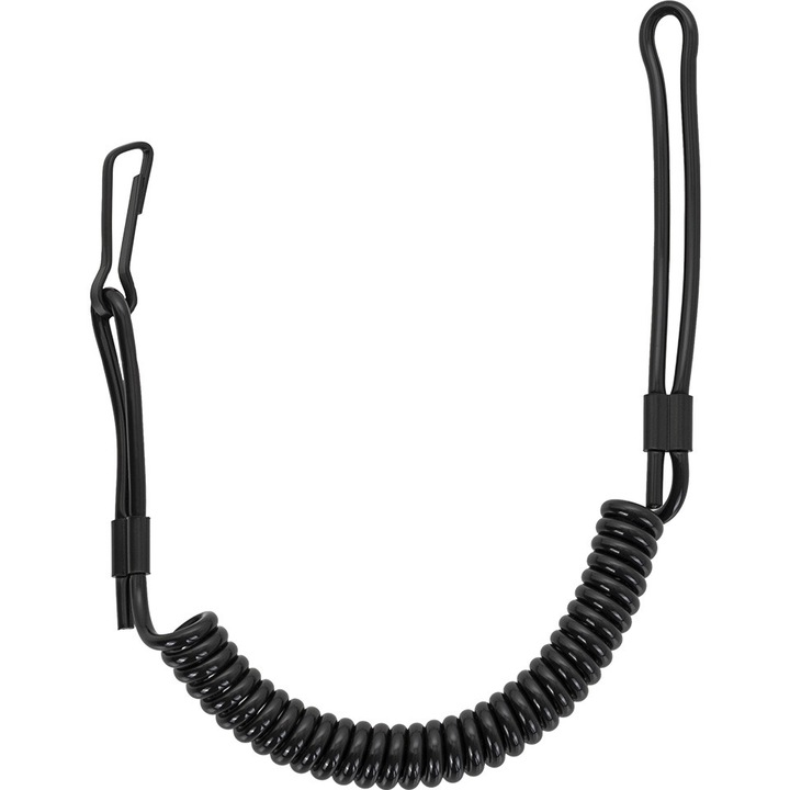 Cordon Siguranta Airsoft Lanyard Spiralat Negru Mil-Tec