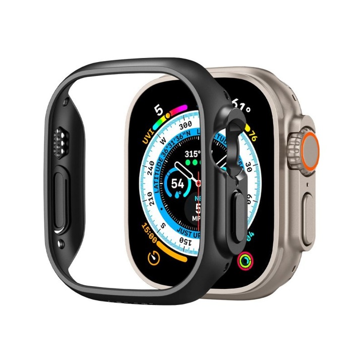 Husa Protectie Ceas Spigen Thin Fit Compatibila Cu Apple Watch Ultra, 49mm, Negru