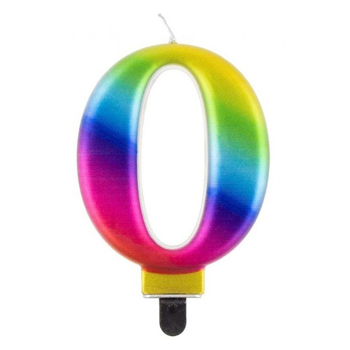 Свещ за торта с цифри, Amscan, Wax, 8 см, многоцветна