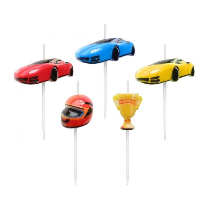 Set 5 lumanari pentru tort, Amscan, Car, Multicolor