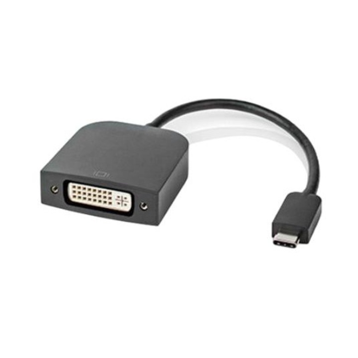 Cablu adaptor, Nedis, USB 3.2 C tata/DVI-D 24+1-Pin mama, Negru