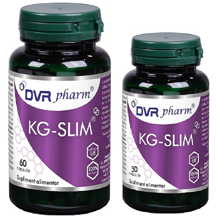 Pachet 2flacoane KG-SLIM supliment slabit, 90cps, DVR Pharm