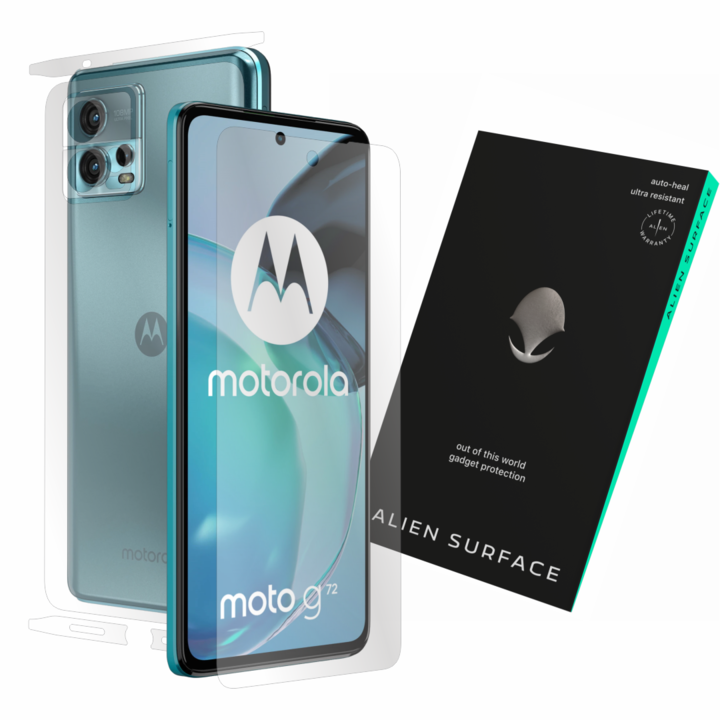 Alien Surface fólia, Motorola Moto G72, képernyő, hátlap, oldal, kamera, premium