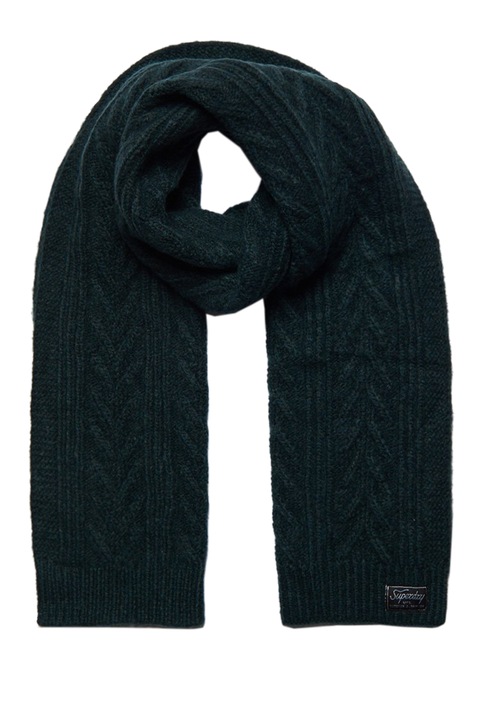 Fular Dama, Superdry-Cable Lux Scarf, Verde Inchis