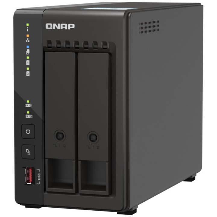 Qnap TS-253E hálózati csatolt tároló (NAS), Intel® Celeron® J6412 processzorral, 8GB DDR4