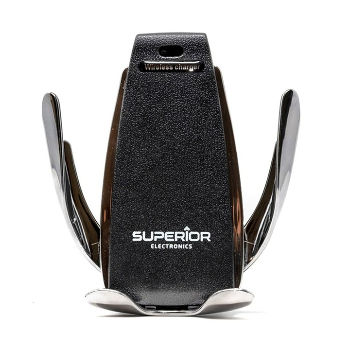 Autós telefon tartó/töltő, Superior, Univerzális, Állítható, Fekete