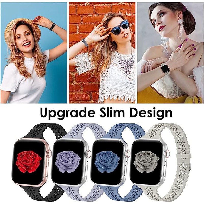 Set 4 curele din femei Sport silicon pentru bratara Apple Watch 1/2/3/4