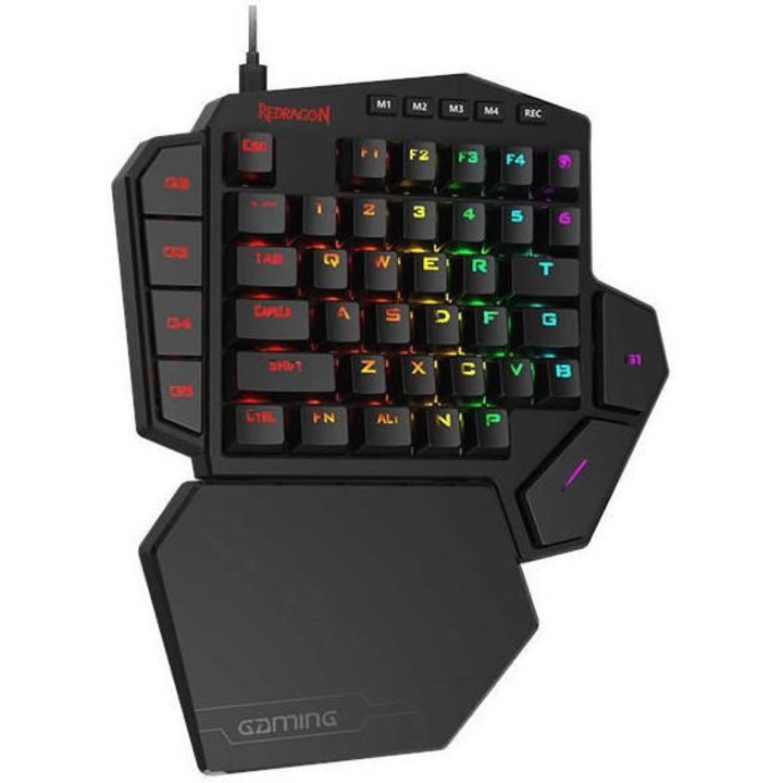 Tastatura gaming, Redragon Diti K585RGB, USB, mini tastatura, mecanica, iluminare de fundal RGB, Negru