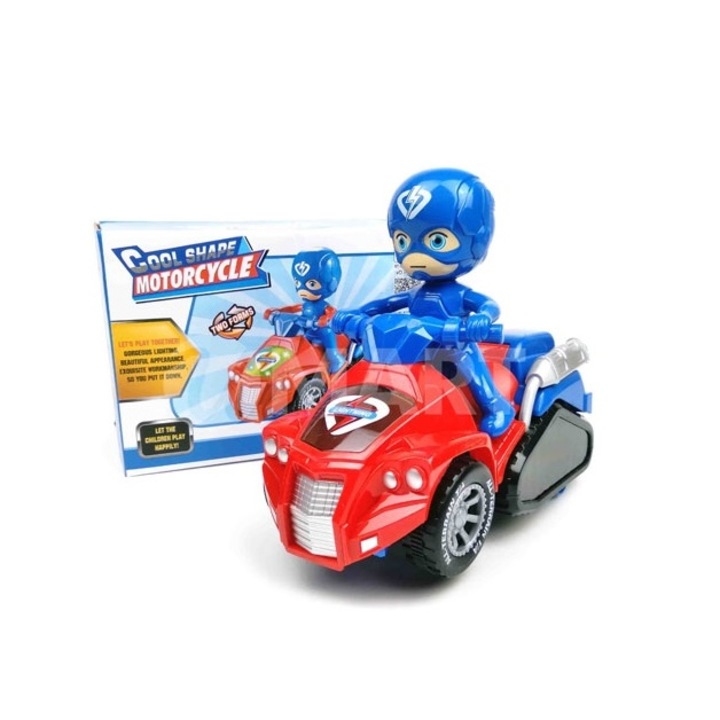 Трансформер Motorcycle, Музикален, 3D светлини, Син / Червен