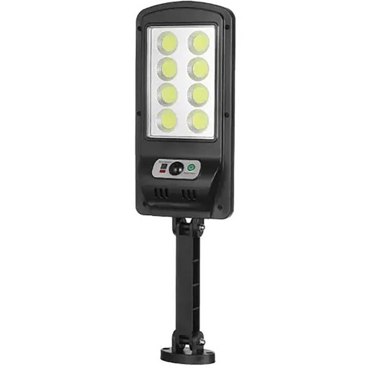 Lampa solara perete, stradala, 80 LED COB, senzor de miscare, telecomanda, suport de prindere, model W756-8, Negru, Selling Depot