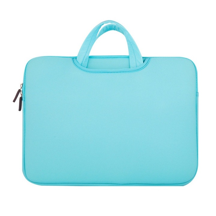 Geanta universala laptop 15.6 inch rezistenta la stropire din neopren, Light Blue