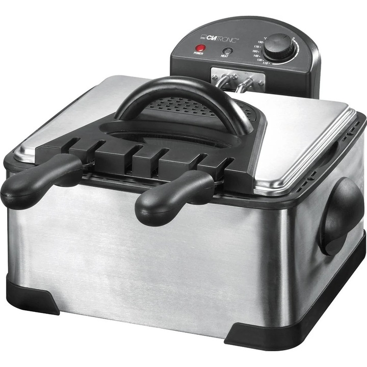 Friteuza, Clatronic, Inox, 2000 W, 4 l, Gri