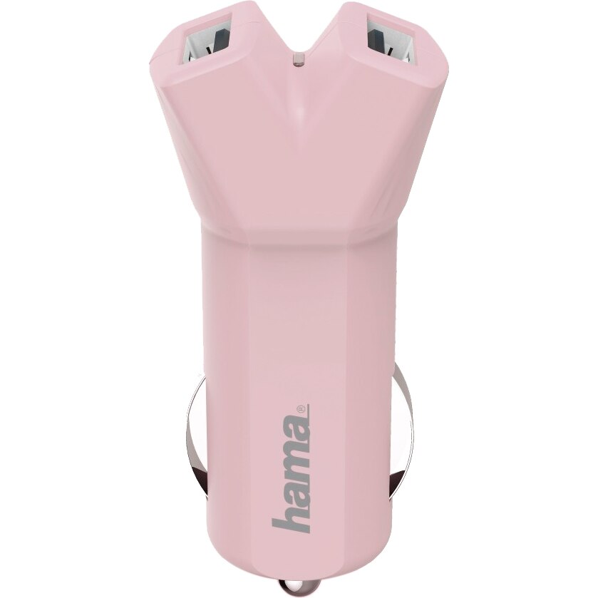 Incarcator auto Hama Design Line, 2xUSB, 3.4A, Rose