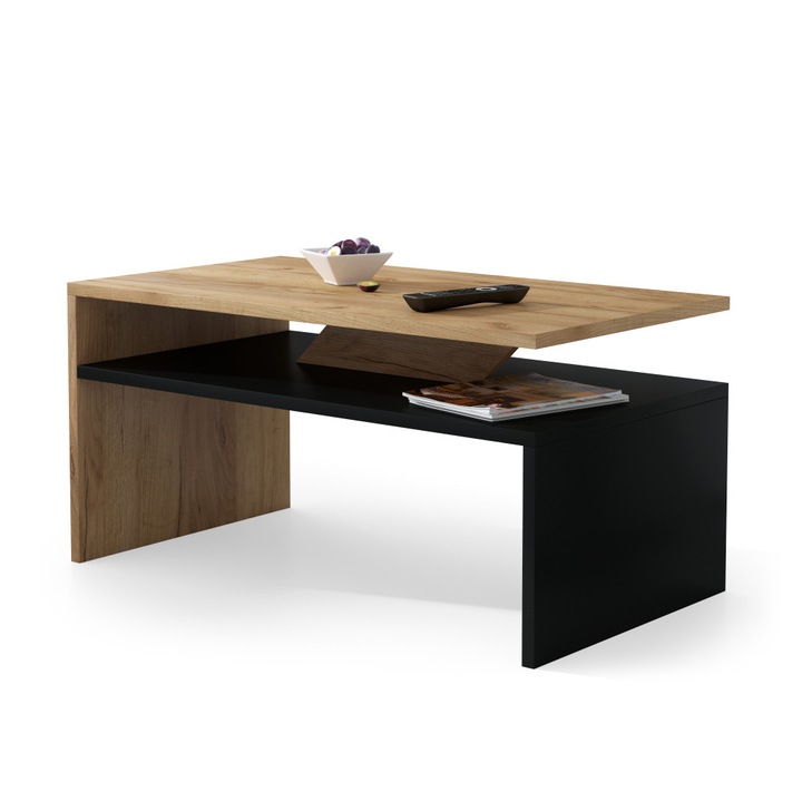 Холна маса Mazzoni, PRIMA, Дъб / черно, 90 х 50