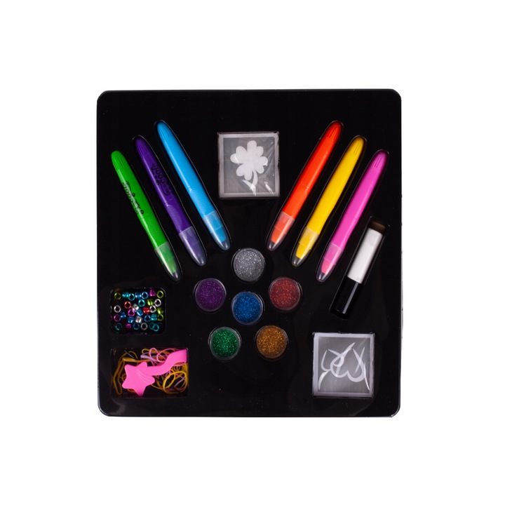 Комплект 2 в 1 за татуиране и боядисване на коса, 25 елемента, MalPlay 109361
