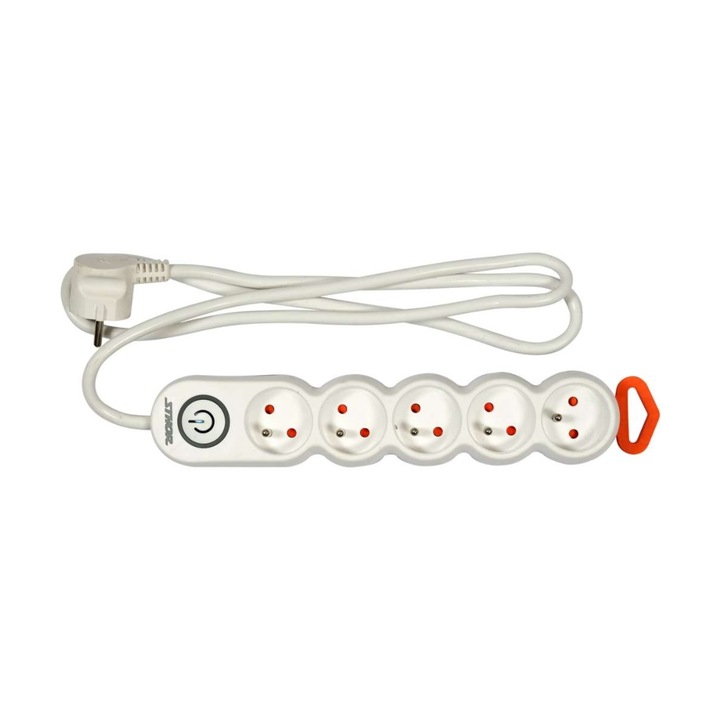 Prelungitor electric Sthor cu 5 prize si intrerupator, lungime 5 m, cu impamantare