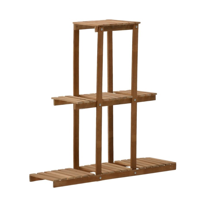 Etajera de perete din lemn cu 3 rafturi, Inart, 90x25x90 cm