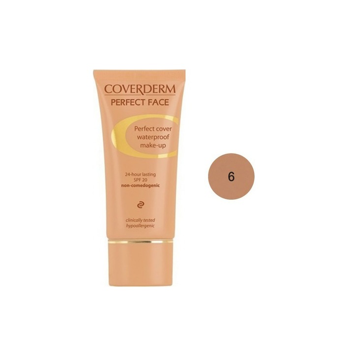 Fond de ten, Coverderm, Perfect Face, SPF 20, 06, 30 ml