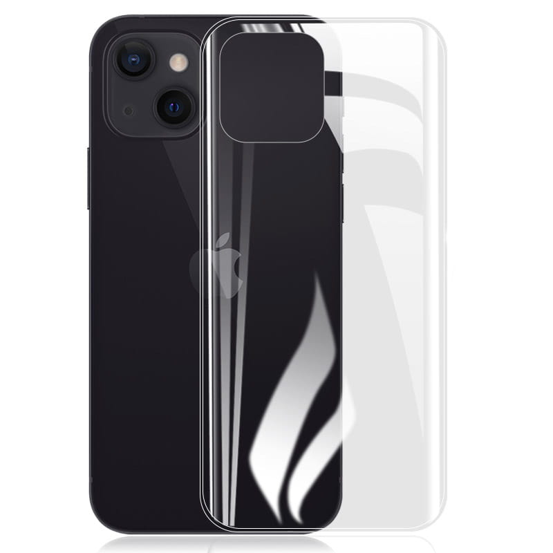 Set 2 folii de protectie Bizon, Fata/spate, pentru iPhone 13, Hidrogel, Transparent