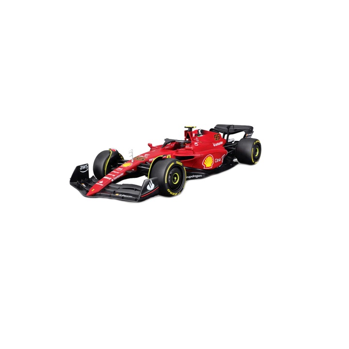 Автомобилен макет Bburago Ferrari F1 F1-75 Team Scuderia Ferrari N55 2022 Carlos Sainz Jr, 1:43
