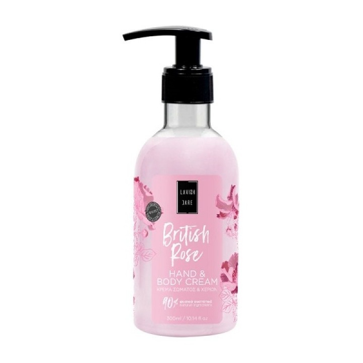 Crema de maini si corp, Lavish Care, British Rose, 300 ml