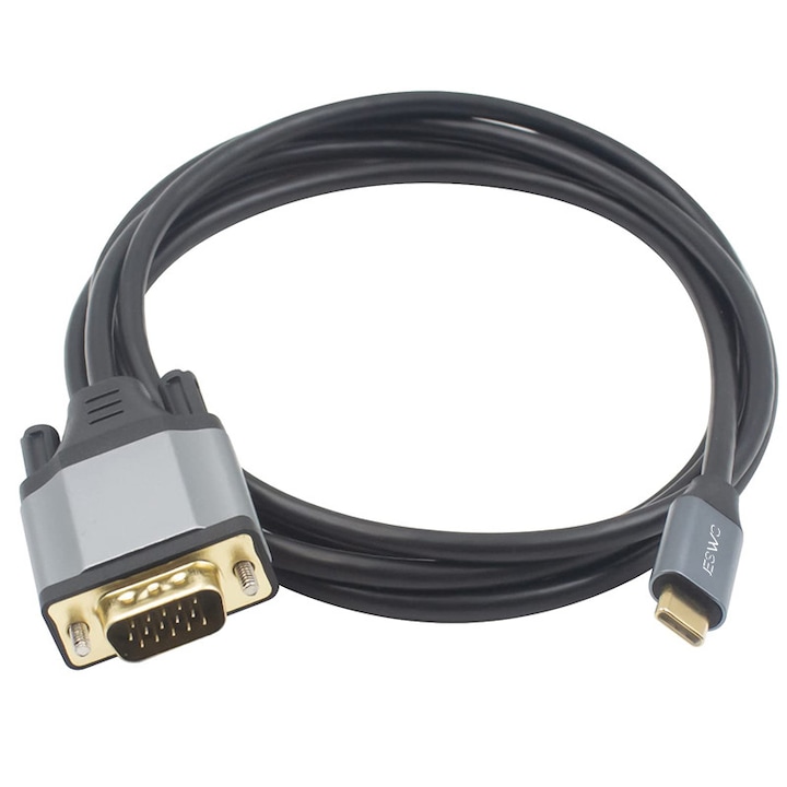 Adaptor USB-C VGA, 1.8m, Gri/Negru