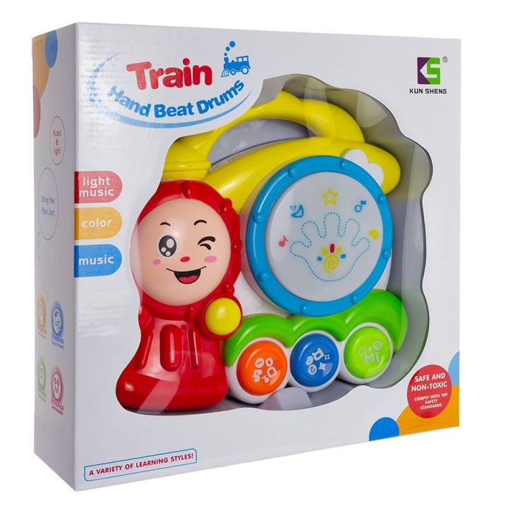 Játékmozdony, EUROBABY ZABAWKI, 18,5 x 18 cm, +3 év, Többszínű