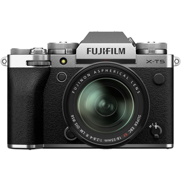 Aparat foto Mirrorless Fujifilm X-T5 , 40MP, Argintiu + Obiectiv XF 18-55mm
