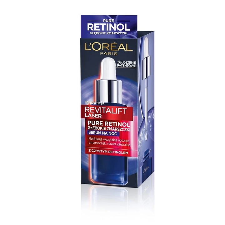 Нощен серум за лице, L'Oreal Revitalift, Чист ретинол, 30 мл